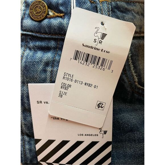 NWT SR vs. Sandrine Rose x Free People Paper Jean, NY82 Faded Denim, Wide Leg, s - Picture 9 of 9